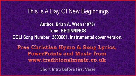 Oct 11, 2022 · Sting’s 1999, pre-Millenium track ‘Brand <b>New</b> <b>Day</b>’ radiates optimism, hope, and positivity for the future. . This is the day of new beginnings lyrics